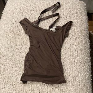 Brown off the shoulder top